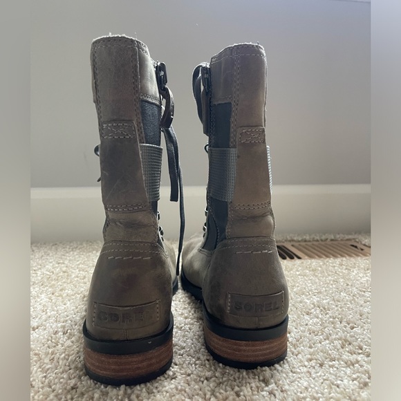 SOREL EMELIE CONQUEST BOOT SIZE 8 (tan/ olive green color) - Picture 4 of 8